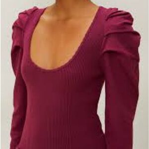 FARM Rio NWT Burgundy Scoop Neck Sweater